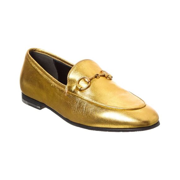 Gucci Jordaan Leather Loafer, Gold - Picture 1 of 5